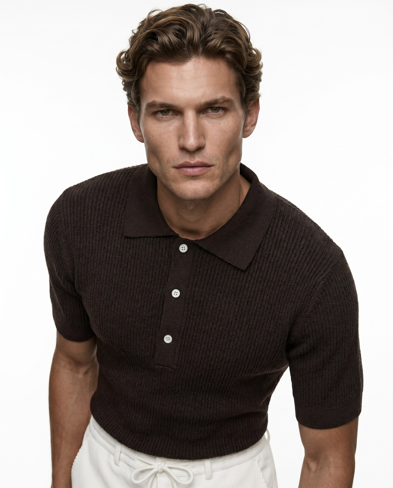 Refined Triko T-Shirt Kahverengi