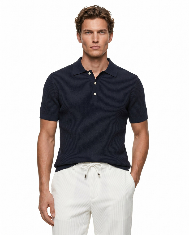 Refined Triko T-Shirt Lacivert