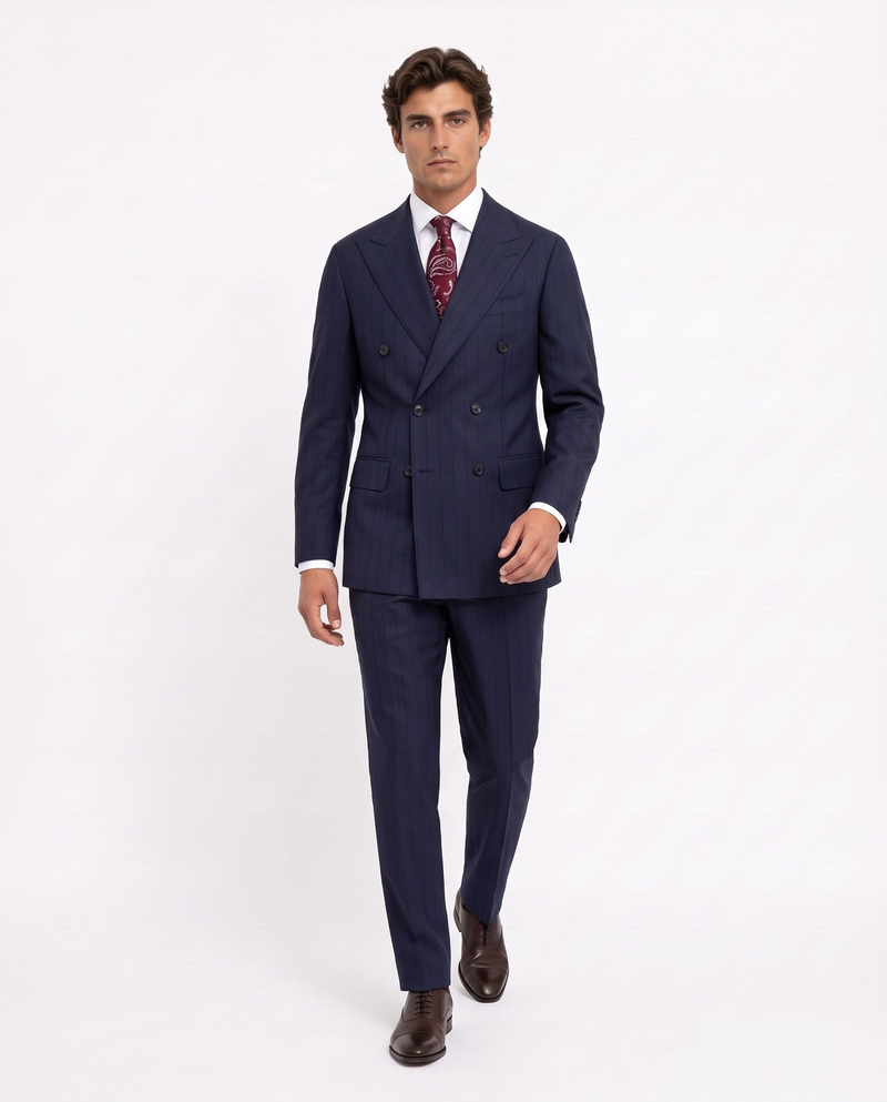 Rada Double-Breasted Suit Navy