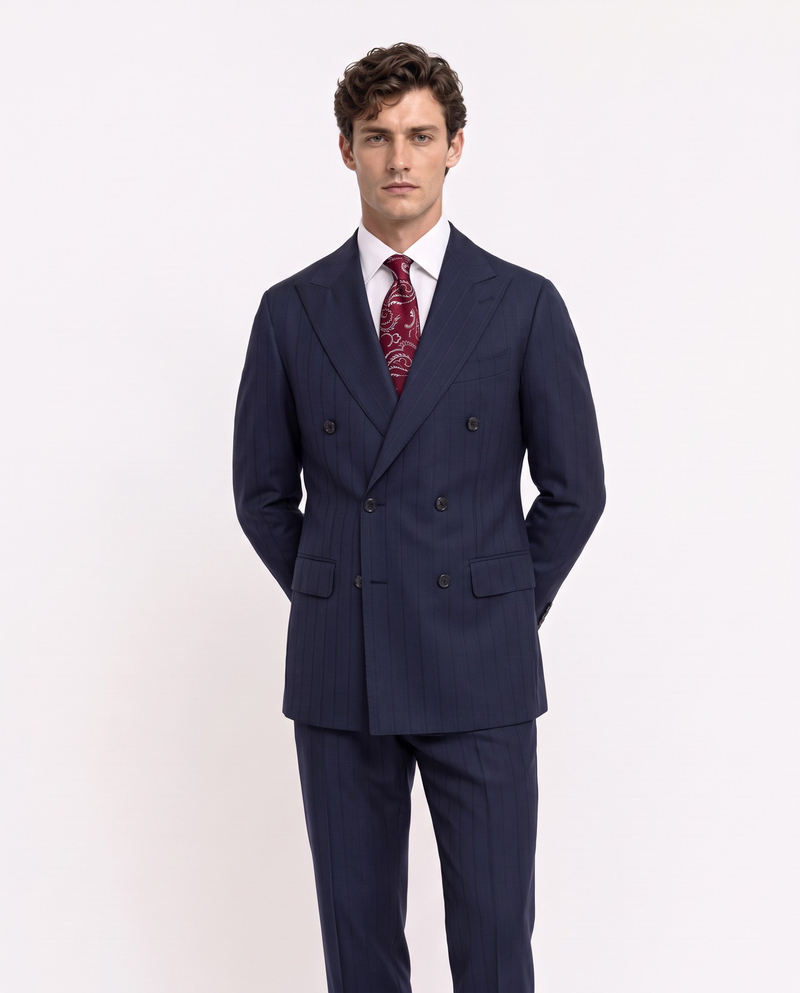 Rada Double-Breasted Suit Navy