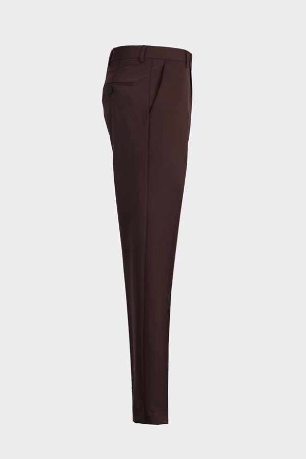 Slim Fit Pantolon Kahverengi