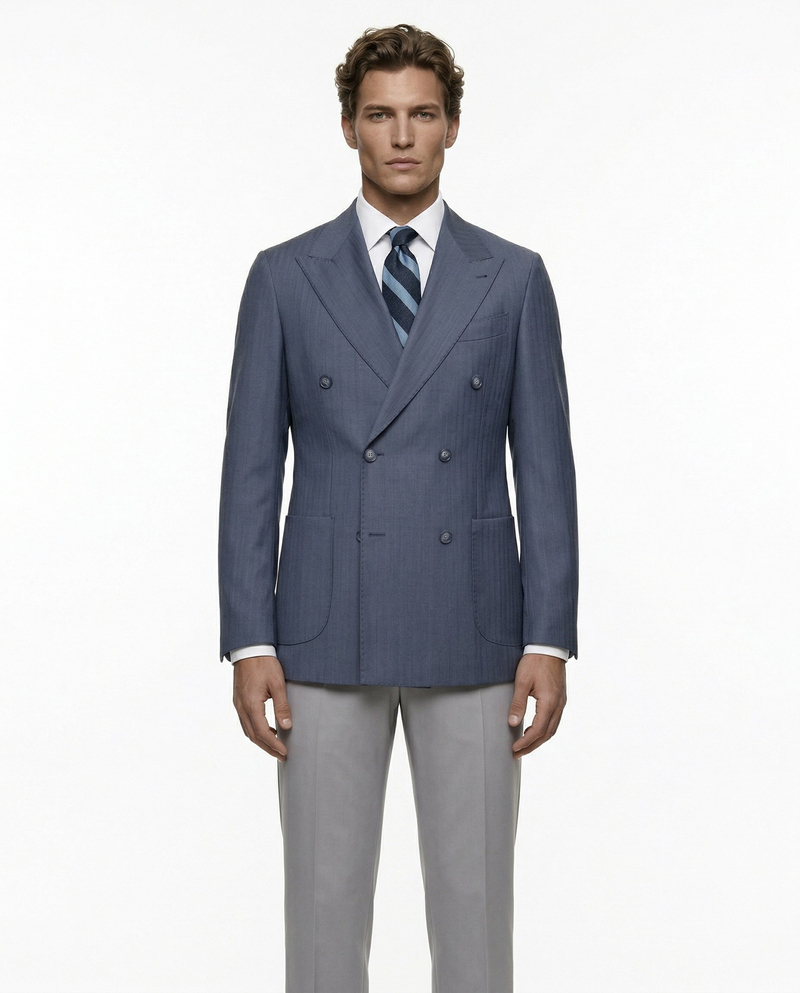 Thane Double-Breasted Jacket Navy