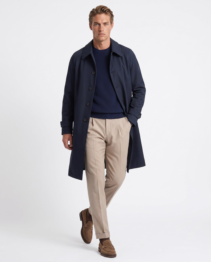 Fronze Trench Coat Lacivert