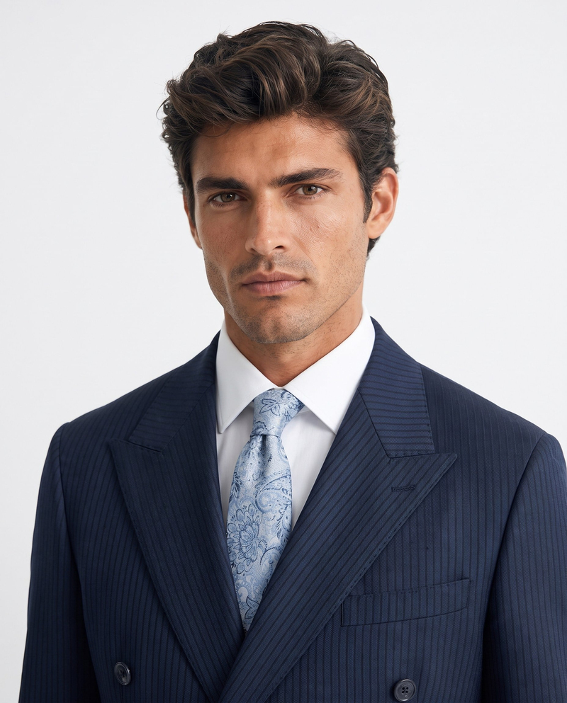 Varollo Double-Breasted Suit Navy