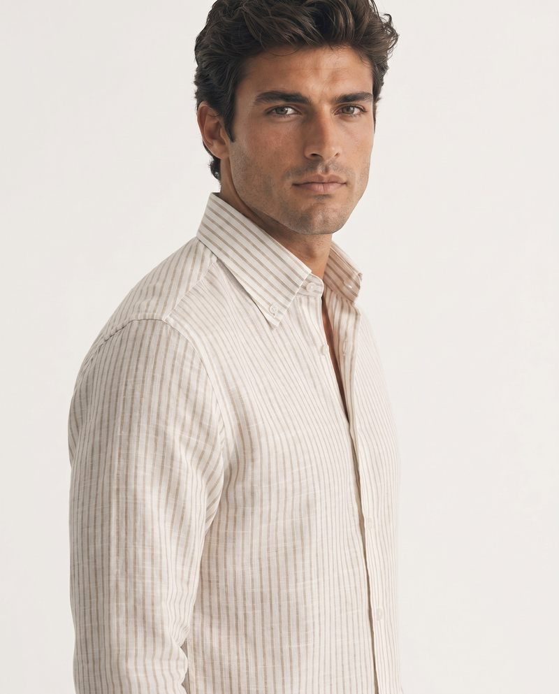 Milo Button-Down Shirt Bej