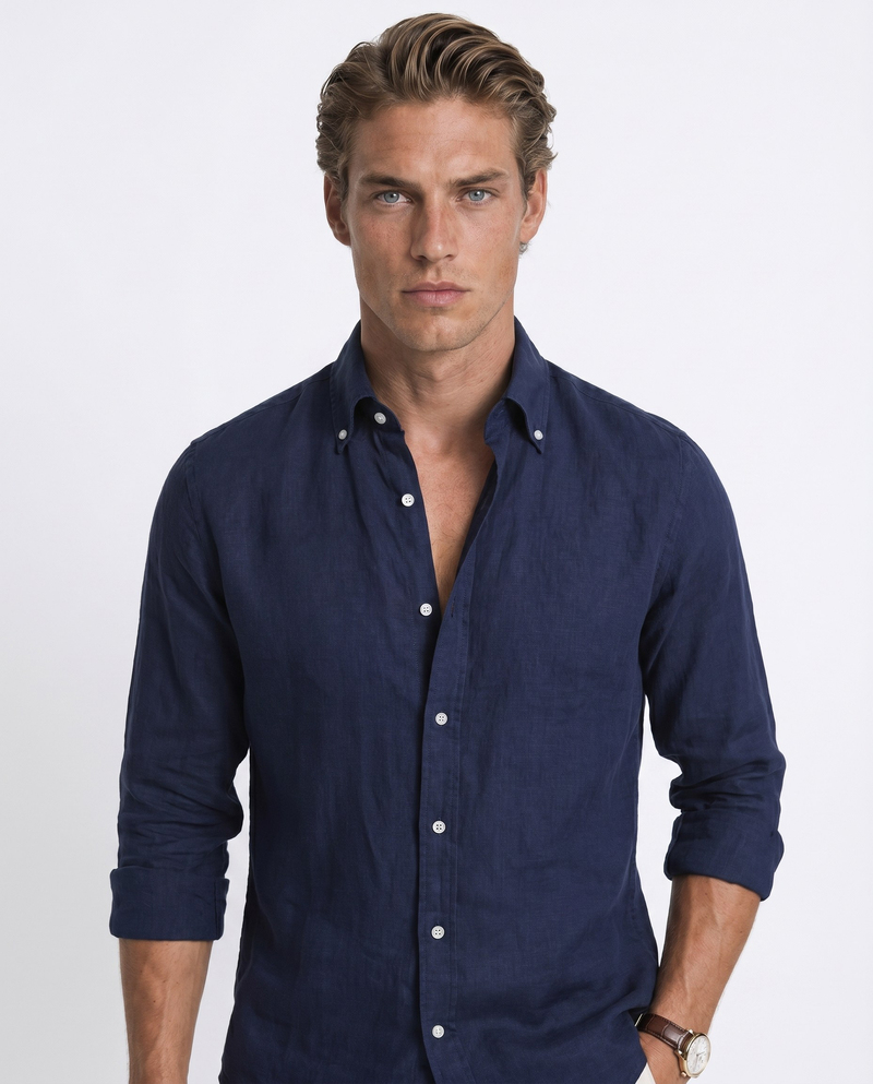 Prive Button-Down Shirt Navy