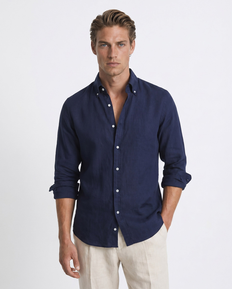 Prive Button-Down Shirt Navy