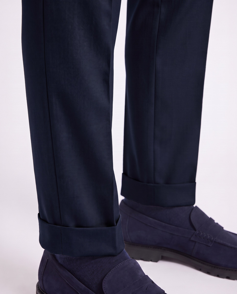 Zayn Double-Pleated Pants Navy