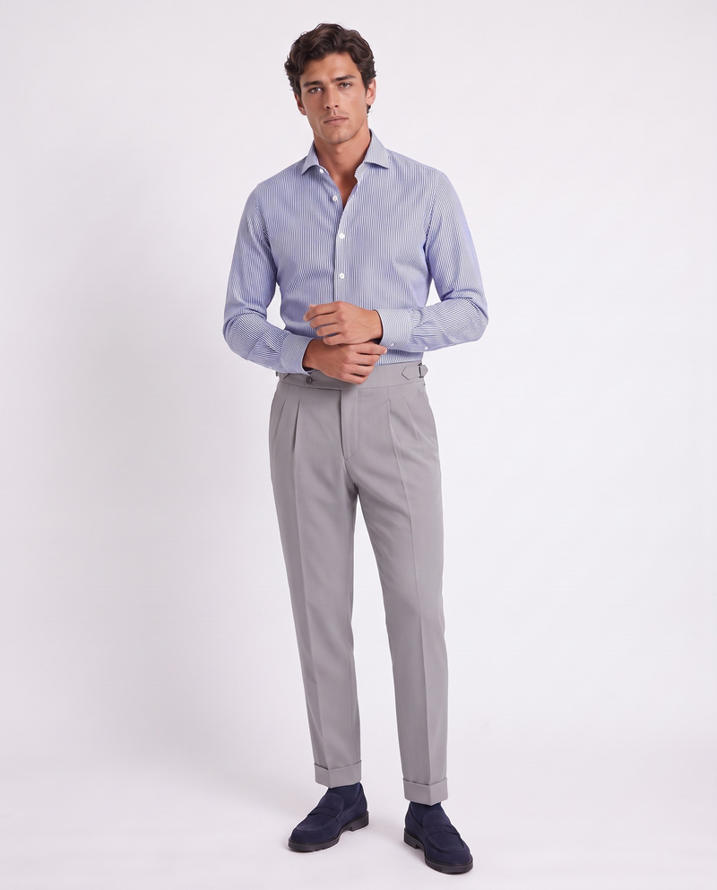Zayn Double-Pleated Pants Grey