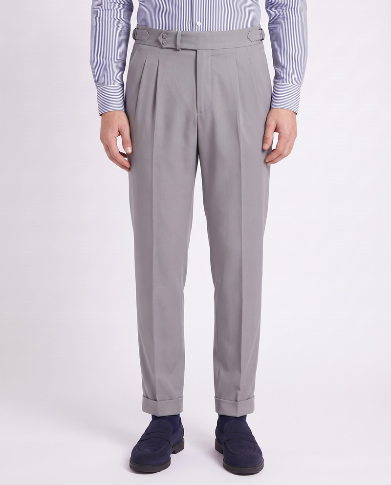 Zayn Double-Pleated Pants Grey