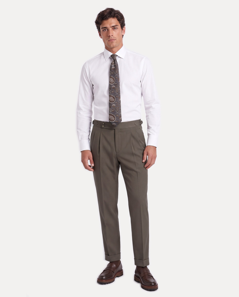 Zayn Double-Pleated Pants Mink
