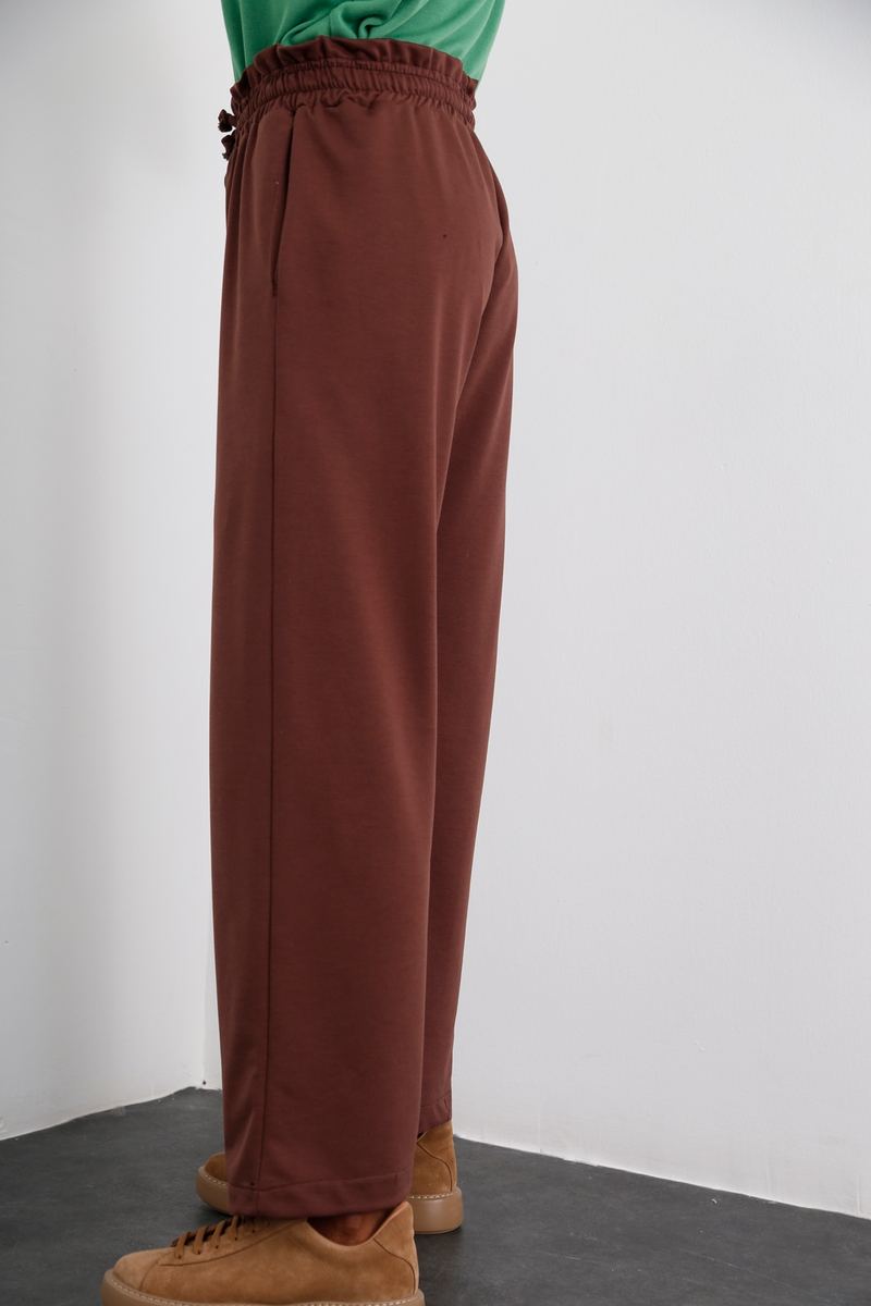 Acı Kahve Beli Lastikli Eşofman Pantolon 40050