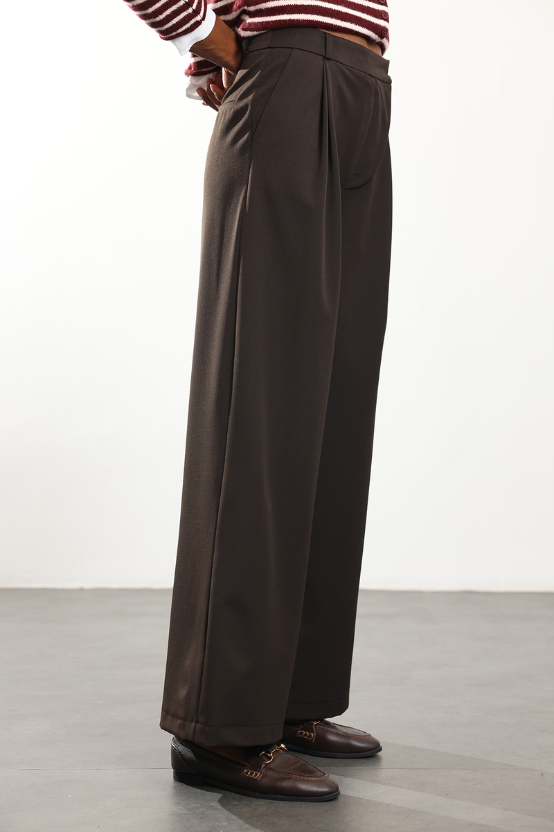 Acı Kahve Palazzo Kumaş Pantolon 1607