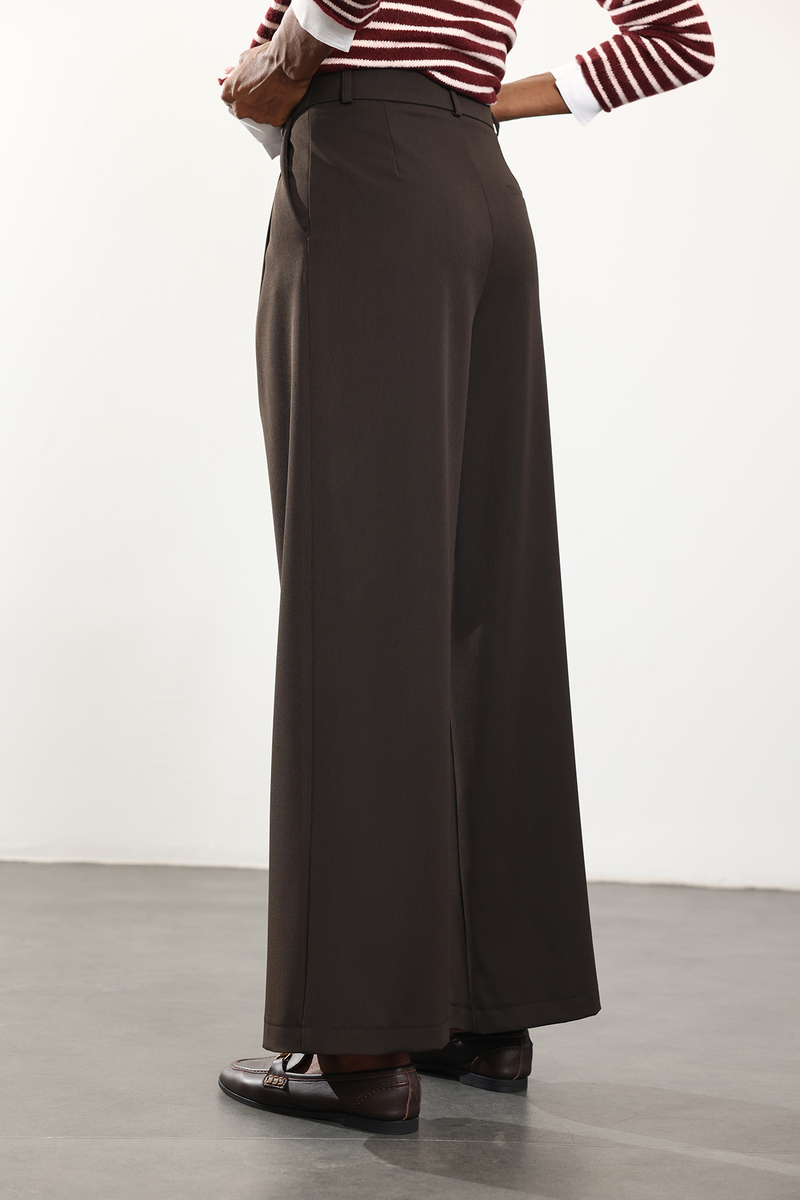 Acı Kahve Palazzo Kumaş Pantolon 1607