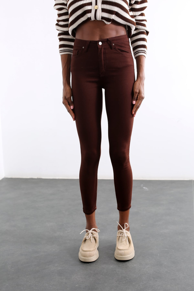 Acı Kahve Yüksek Bel Skinny Jean 2004