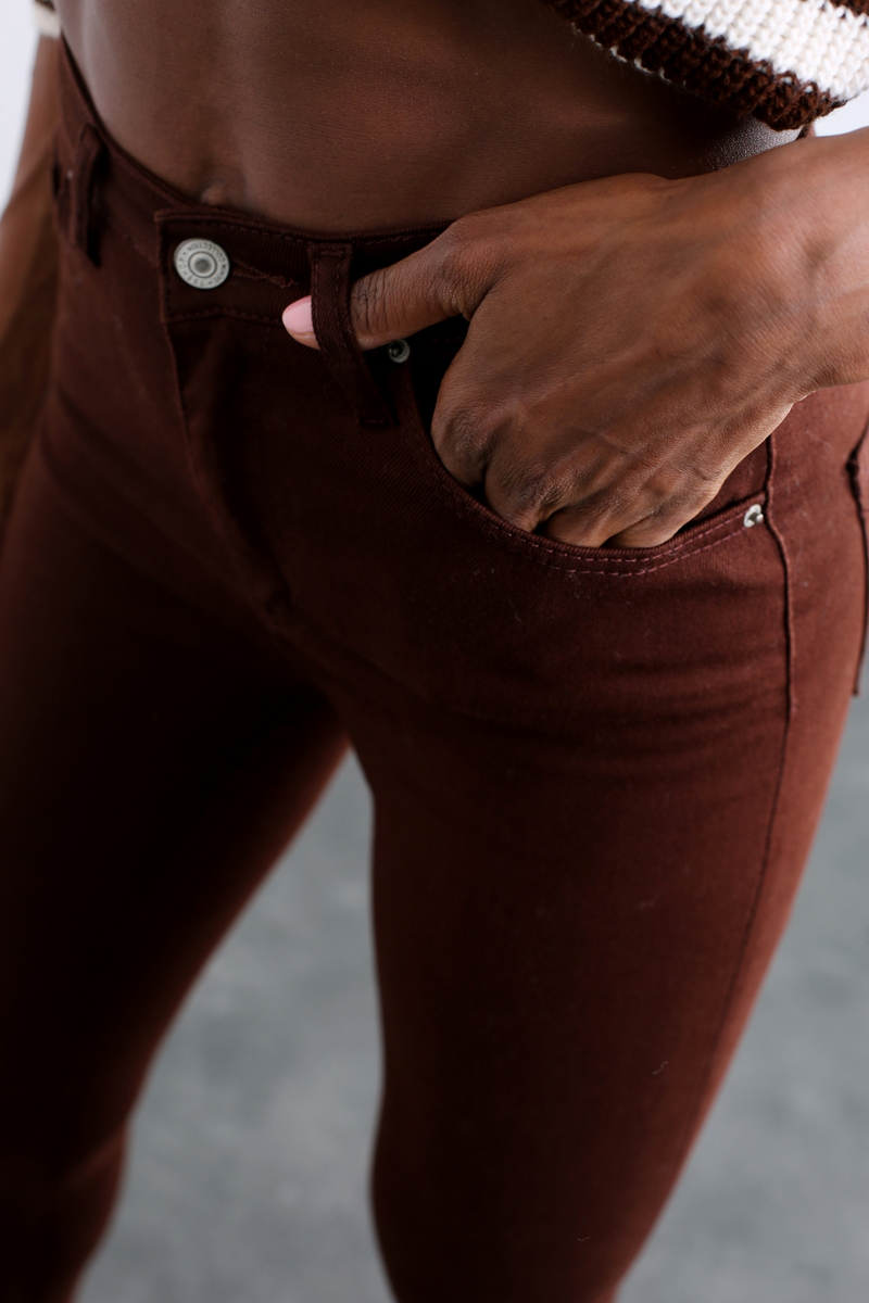 Acı Kahve Yüksek Bel Skinny Jean 2004