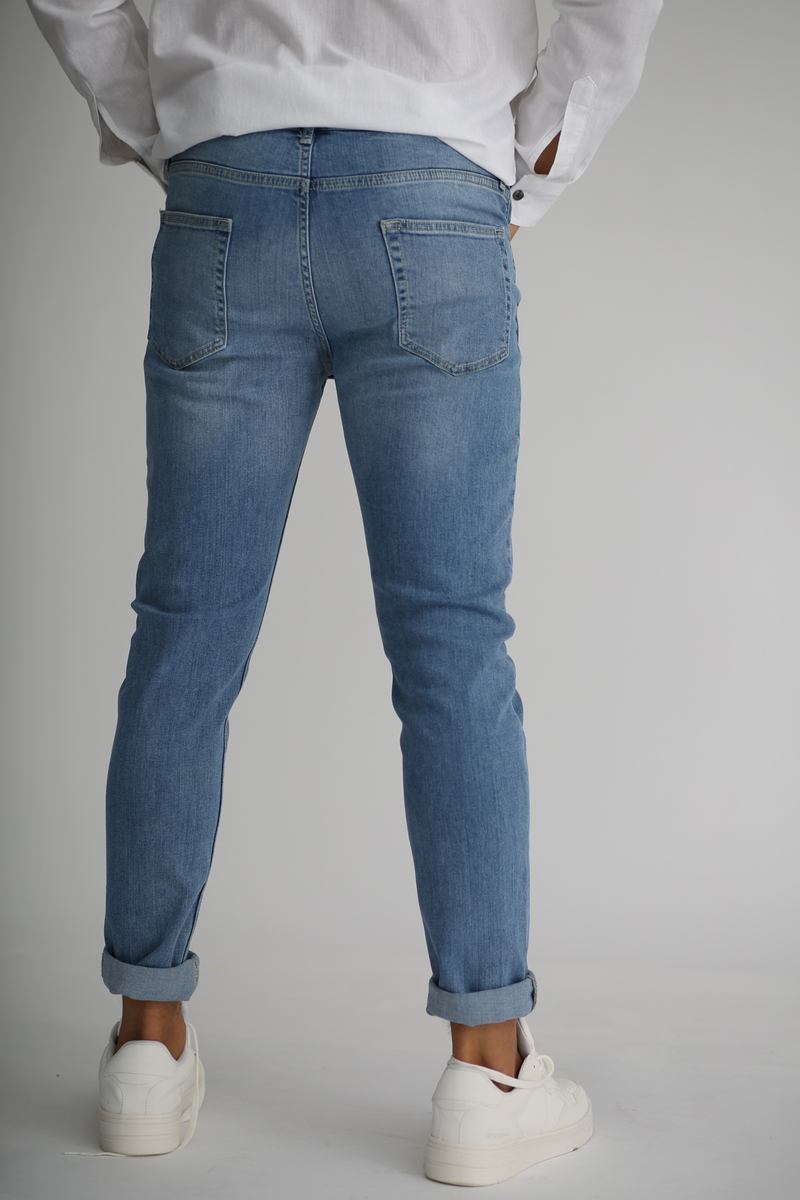 Açık Mavi Erkek Stretch Skınny Jean 