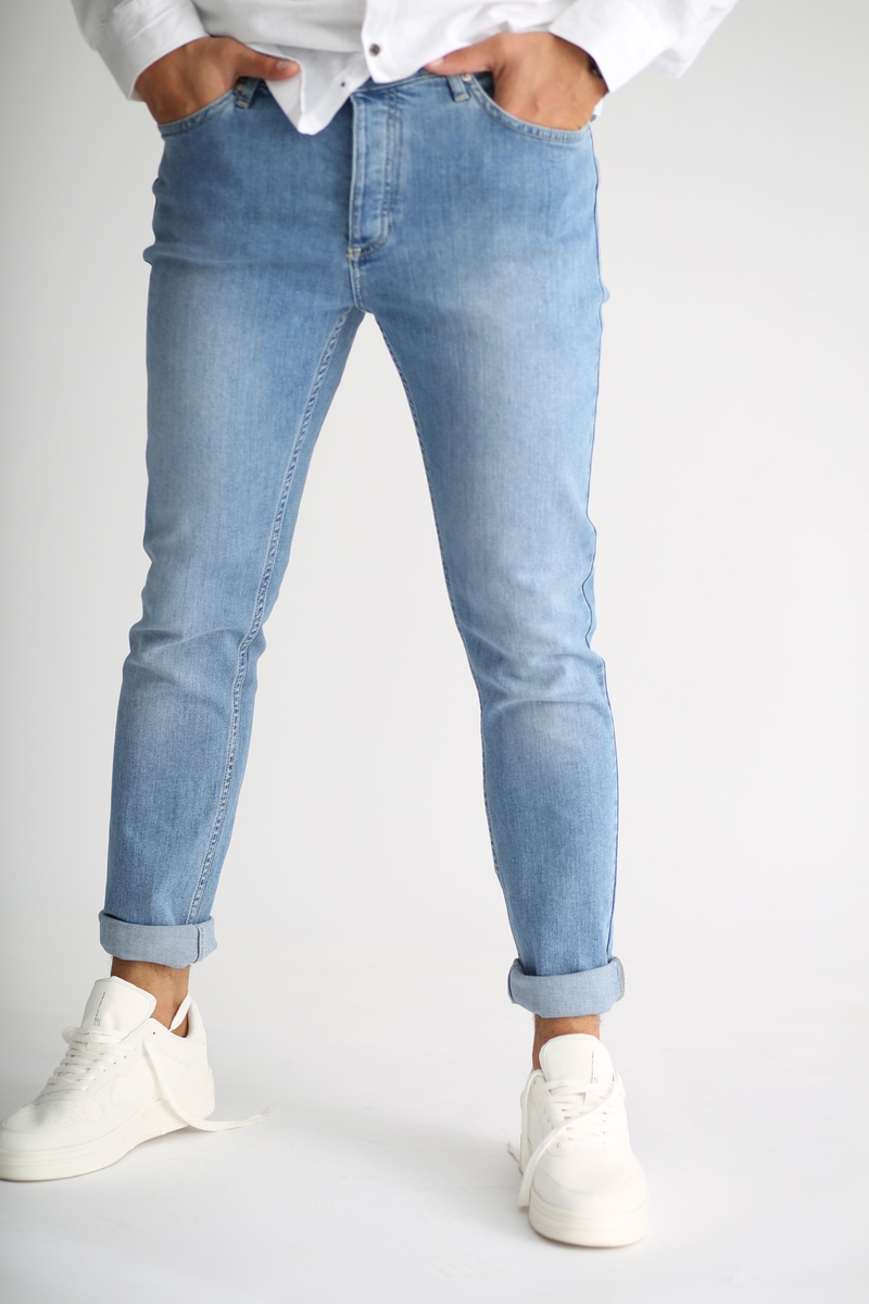 Açık Mavi Erkek Stretch Skınny Jean 