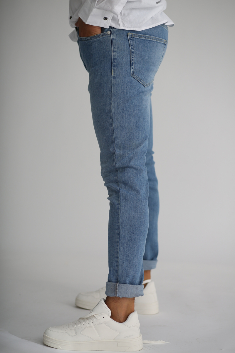 Açık Mavi Erkek Stretch Skınny Jean 