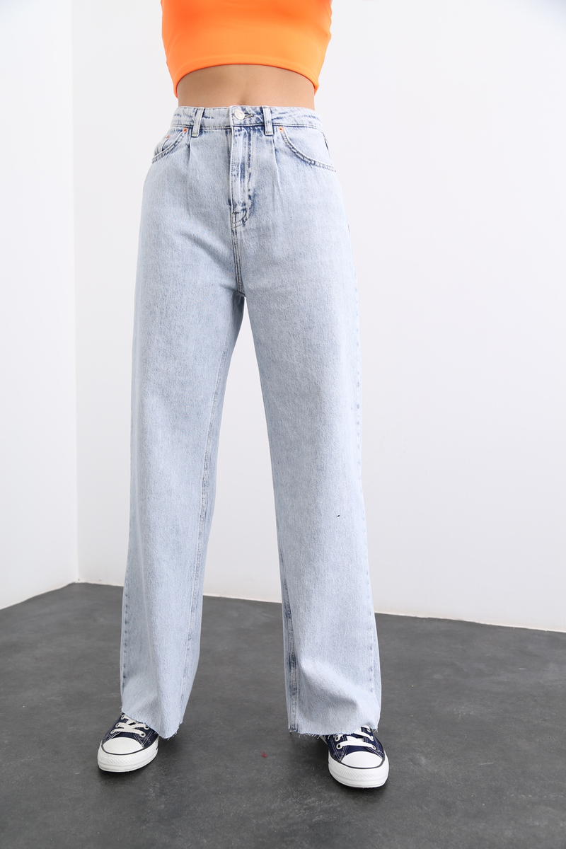 Açık Mavi Extra Yüksek Bel Wide Leg Jean 