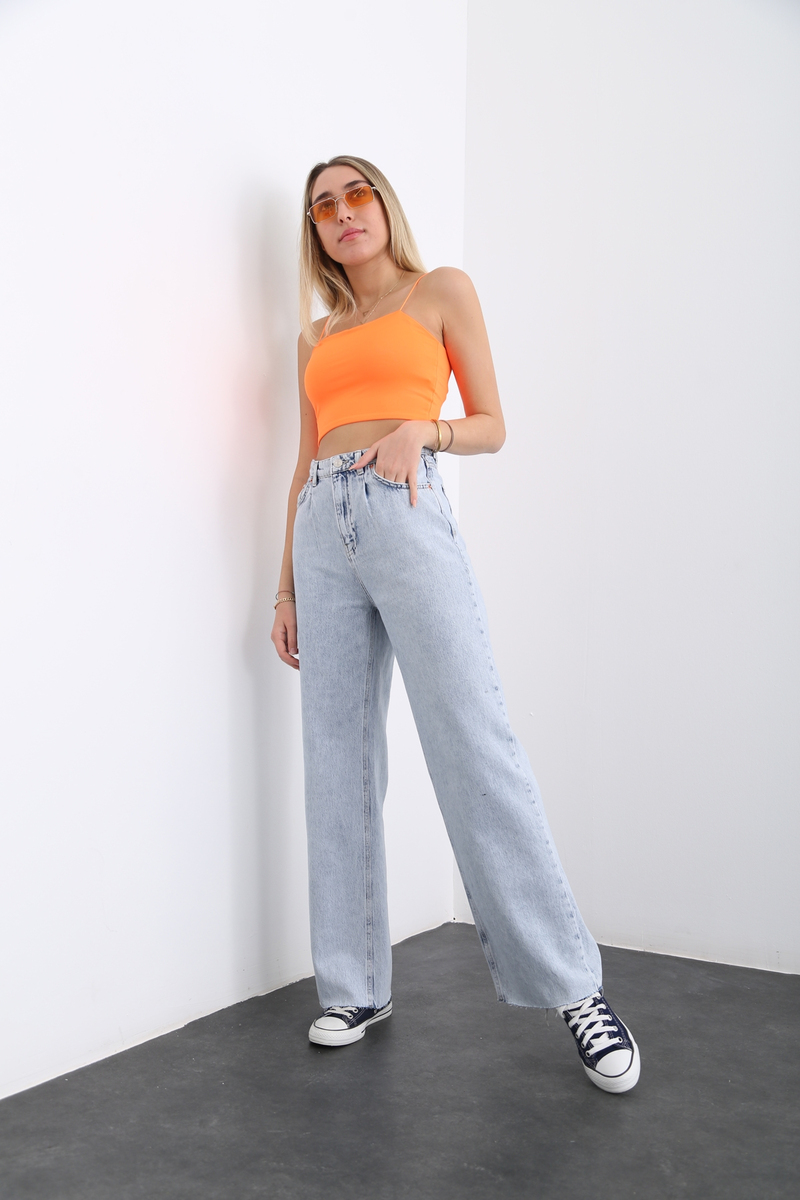 Açık Mavi Extra Yüksek Bel Wide Leg Jean 