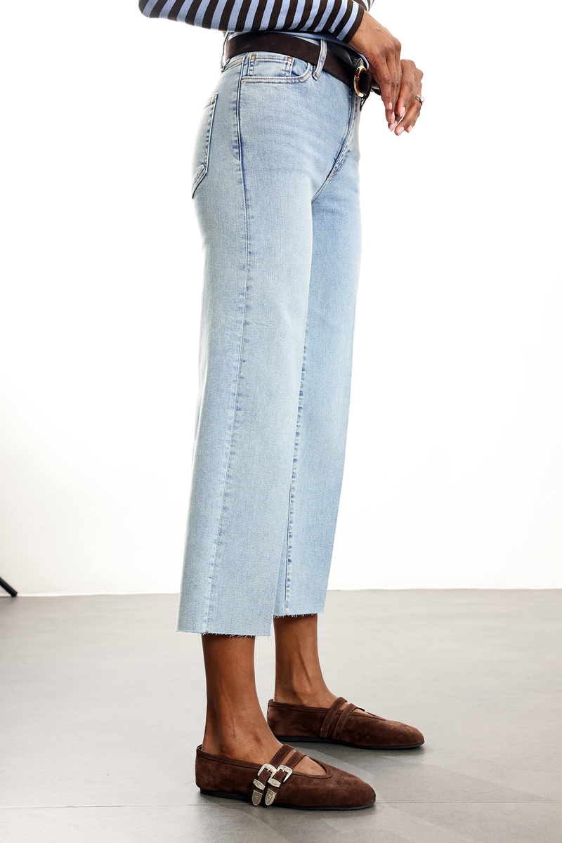 Açık Mavi Palazzo Cropped Jean 