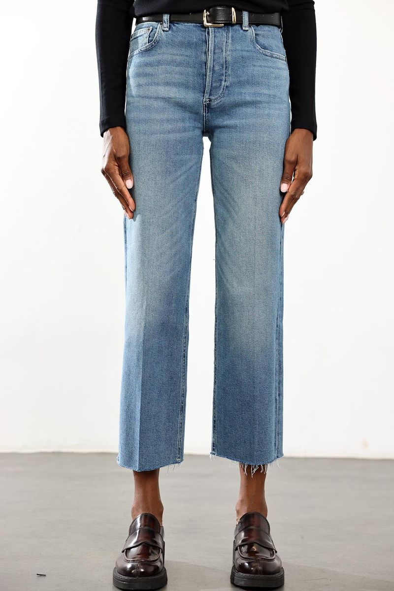 Açık Mavi Stretch Wide Leg Jean 