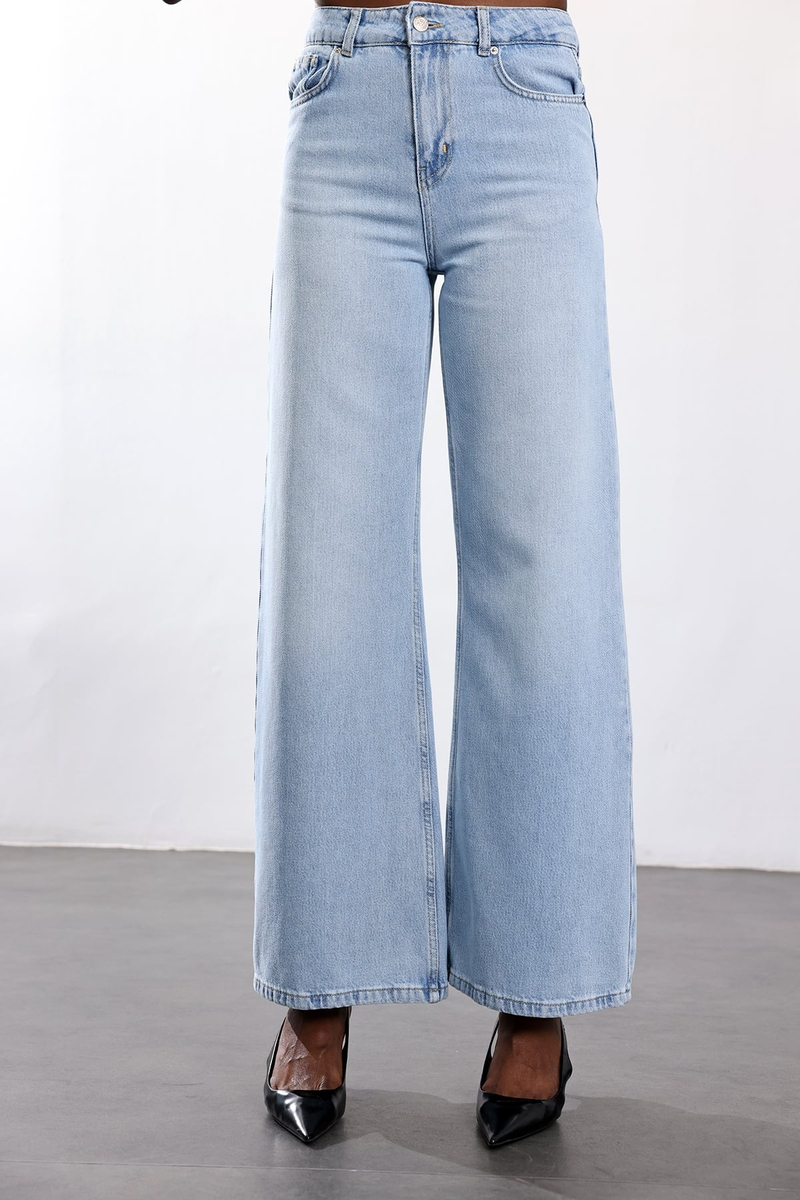 Açık Mavi Wide Leg Jean 8302