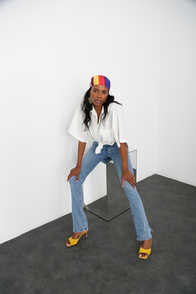 Açık Mavi Yüksek Bel Full Length Jean 2580