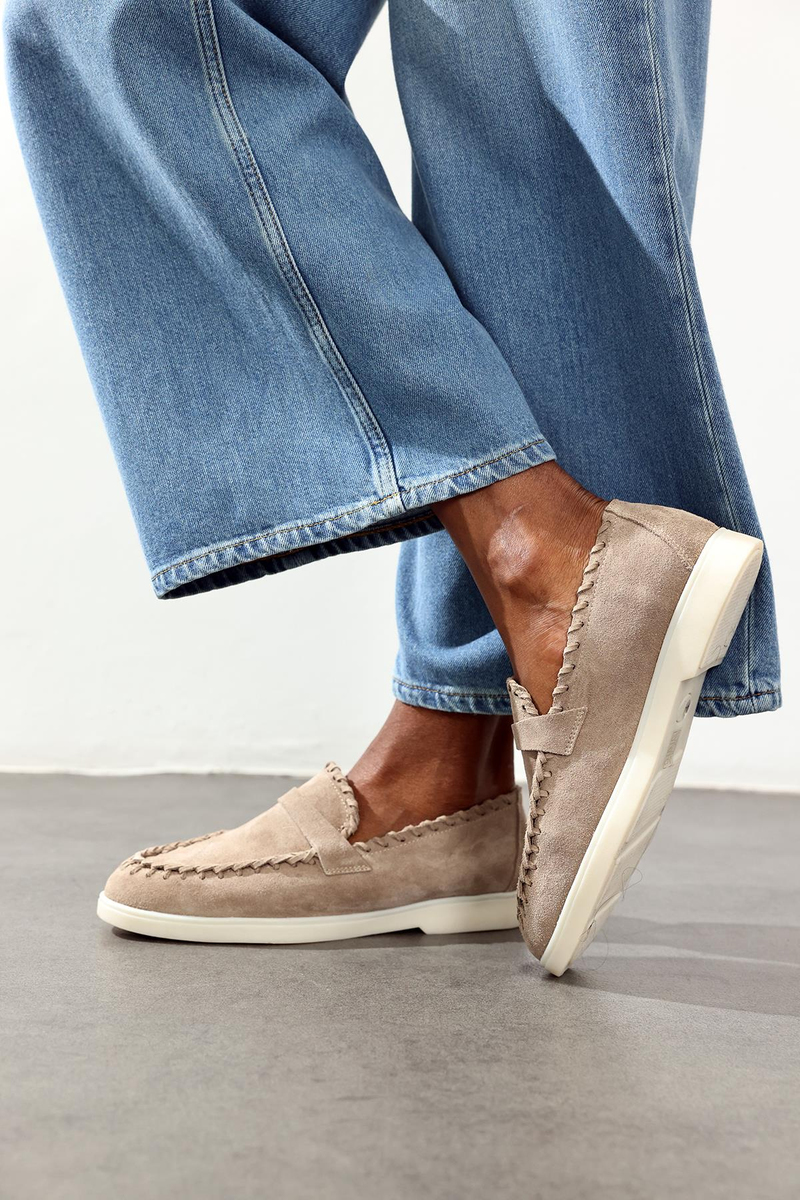 Açık Vizon Süet Örgü Makosen 25396