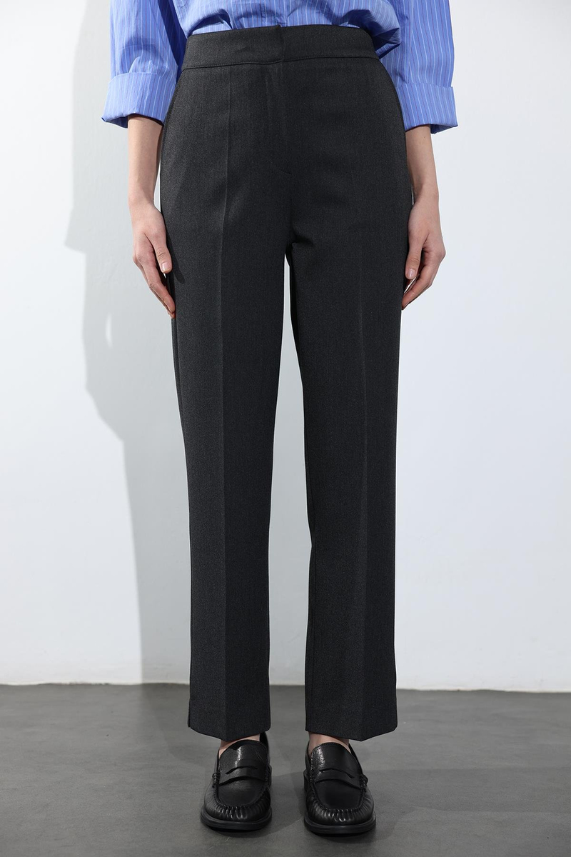 Antrasit Beli Lastikli Cigarette Pantolon 