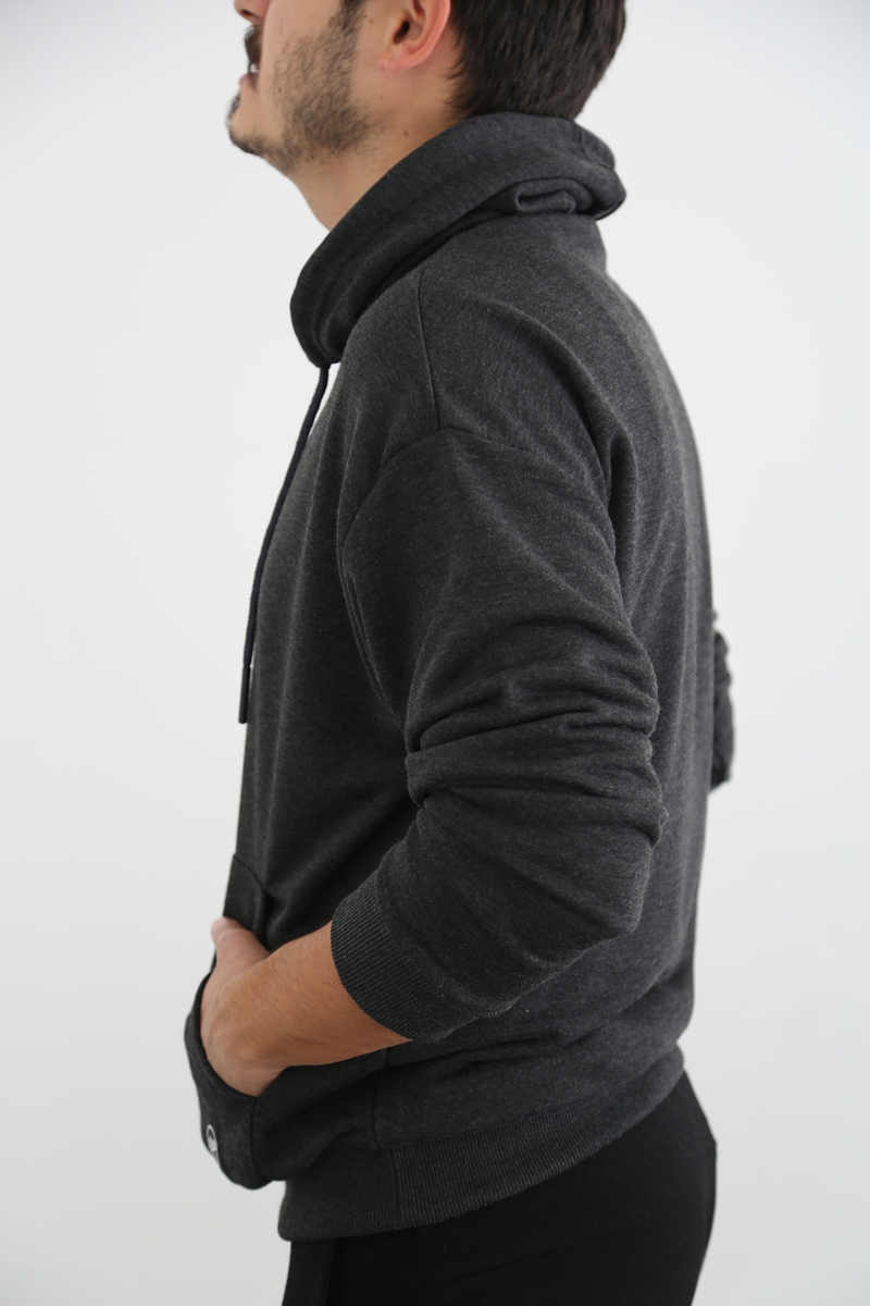 Antrasit Erkek Basic Sweatshirt 21569