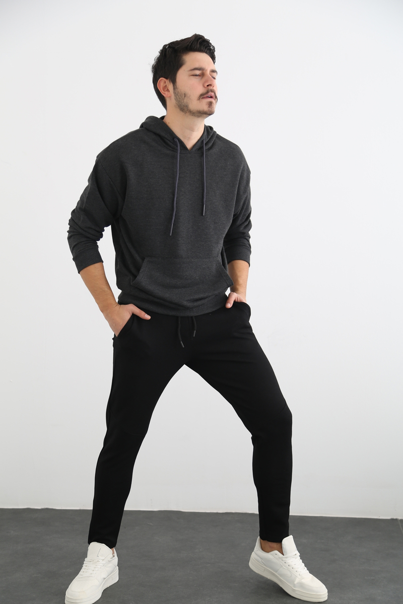 Antrasit Erkek Basic Sweatshirt 21569