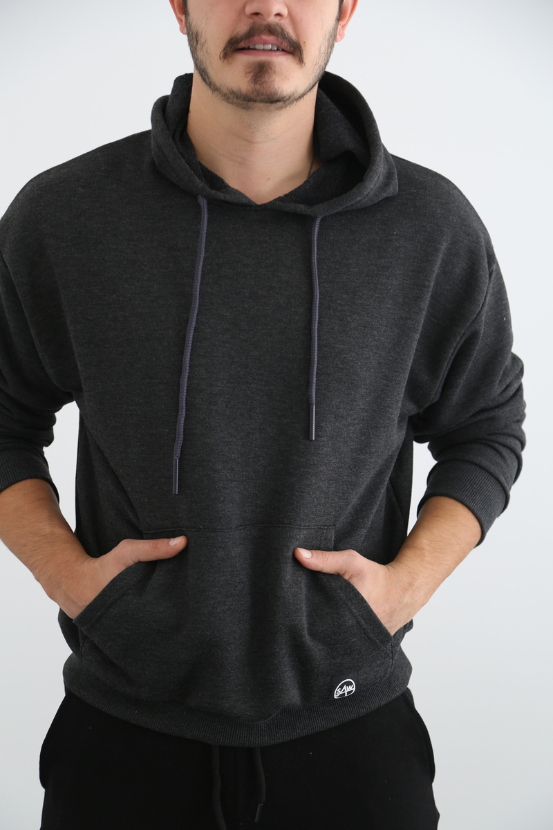 Antrasit Erkek Basic Sweatshirt 21569