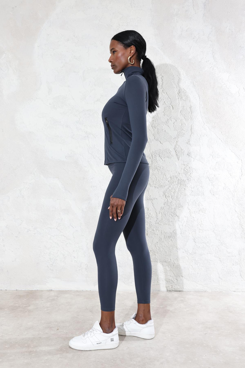 Antrasit Fermuarlı Sweatshirt Tayt Takım 4406