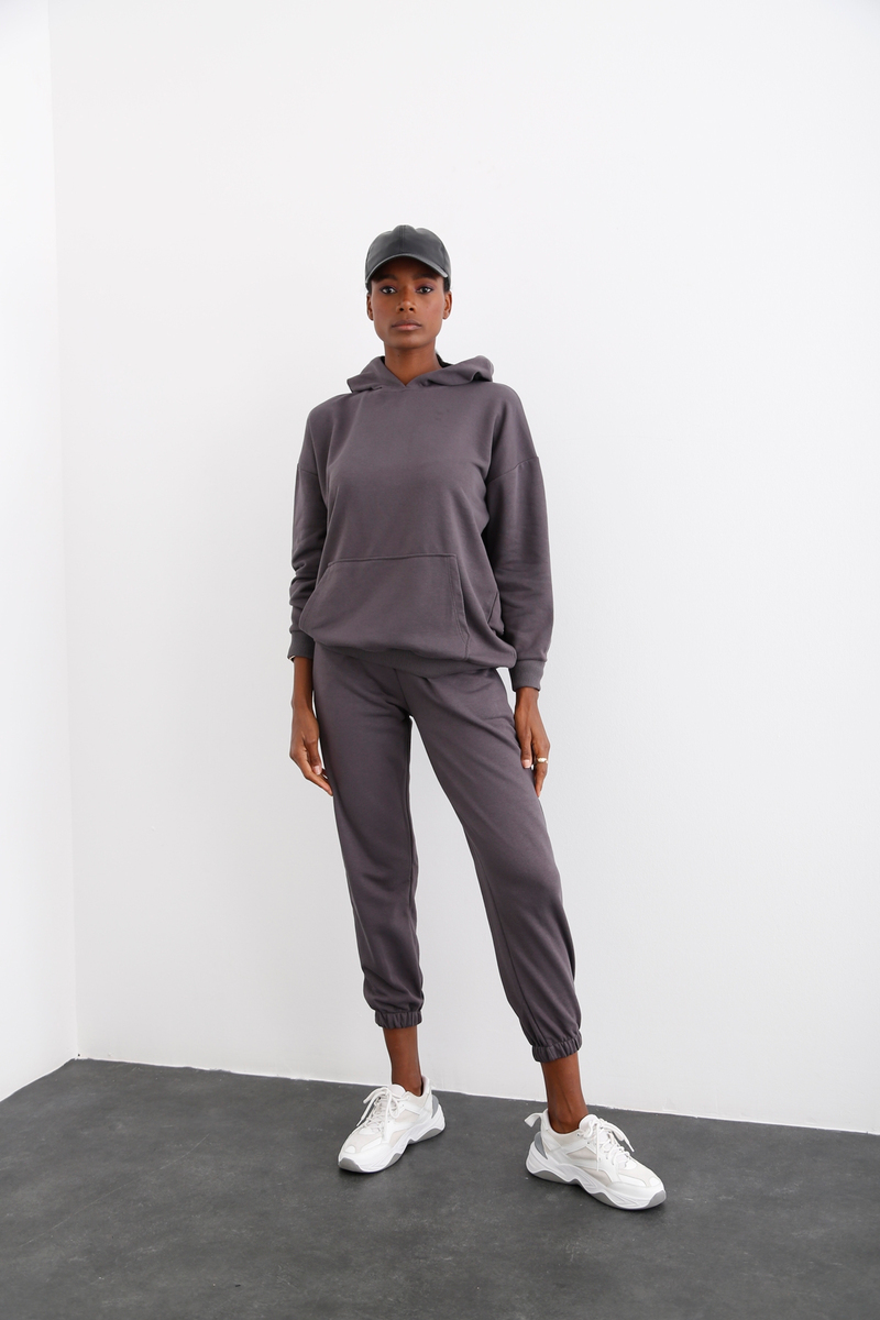 Antrasit Kanguru Cepli Sweatshirt 3234