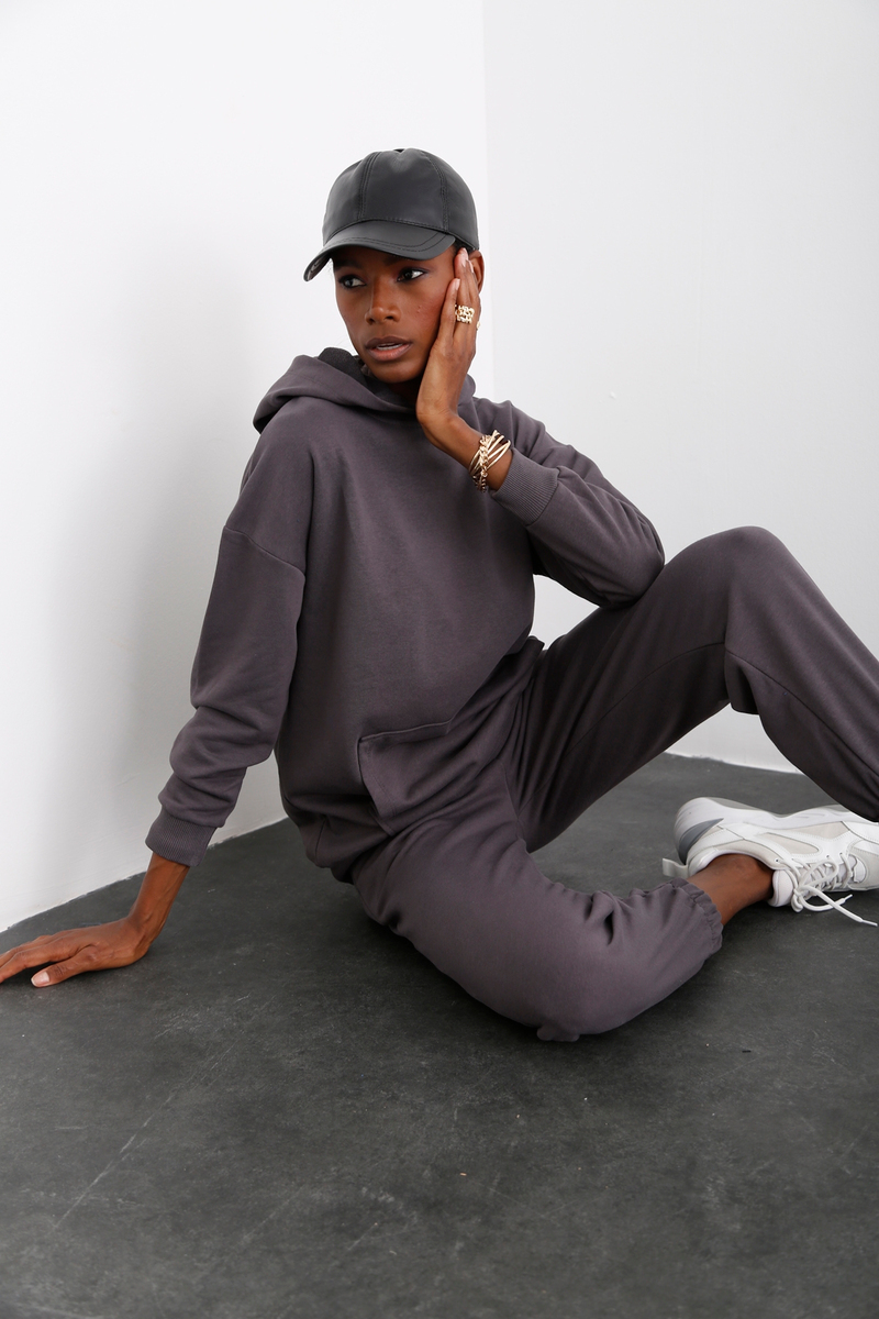 Antrasit Kanguru Cepli Sweatshirt 3234