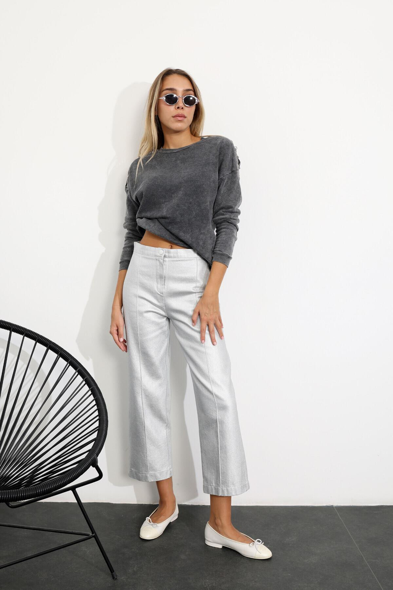 Antrasit Kuş Gözlü Sweatshirt 