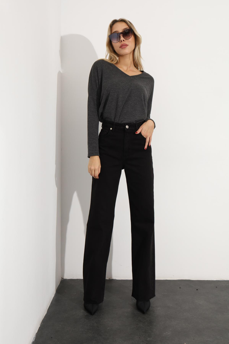 Antrasit V Yaka Basic Triko 7590