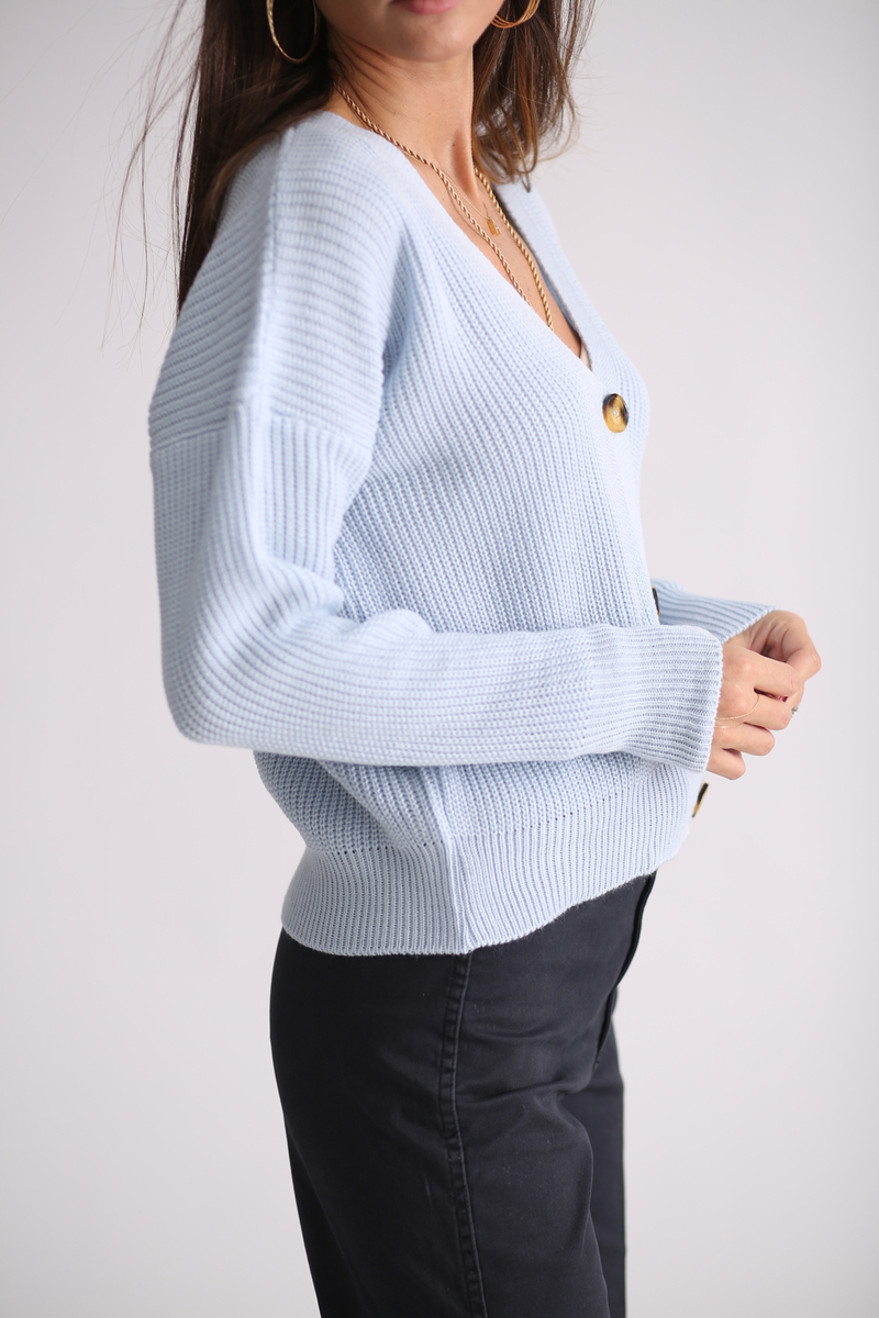 Bebe Mavi 3 Düğmeli Hırka 5522