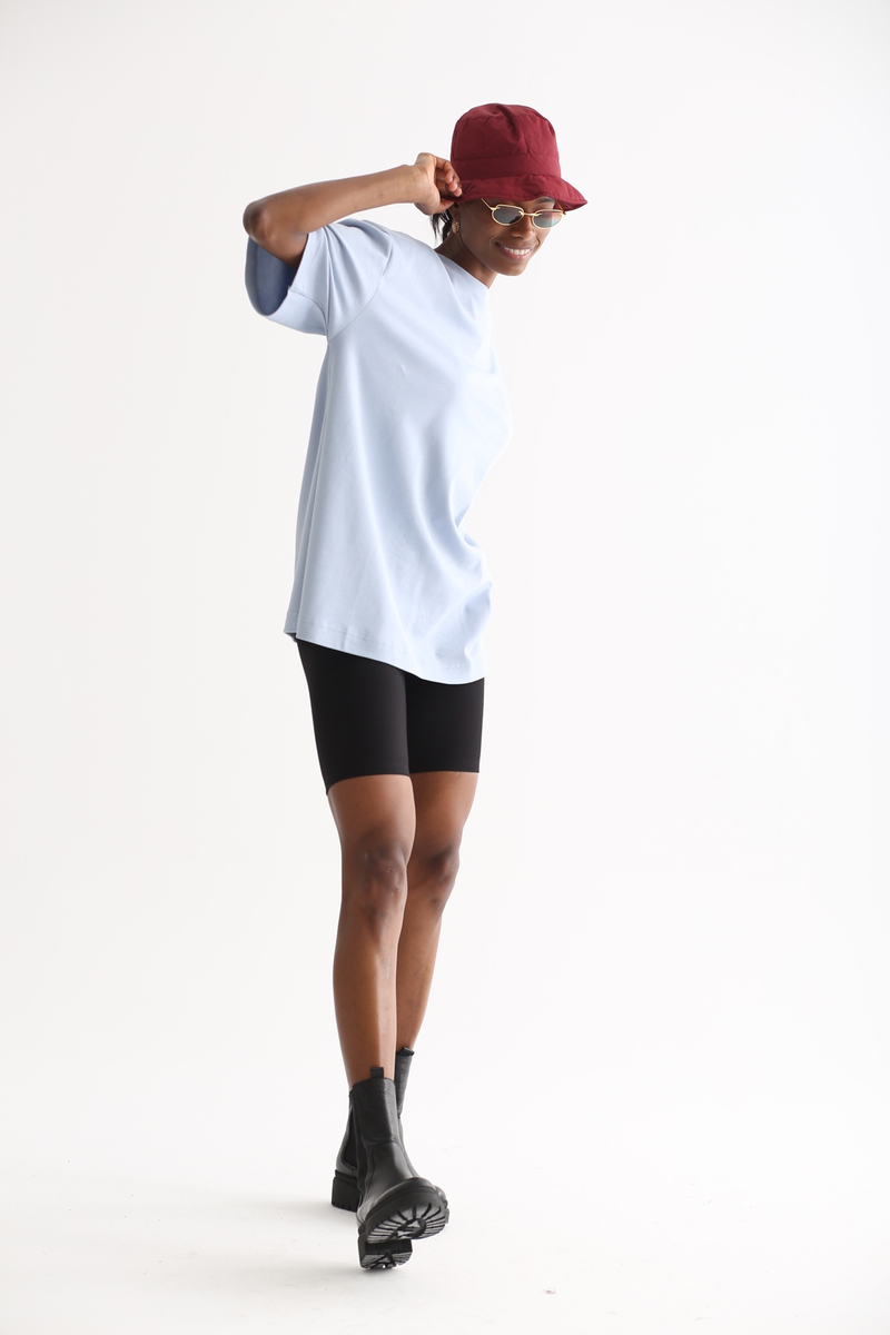 Bebe Mavi Bisiklet Yaka Basic Tshirt 
