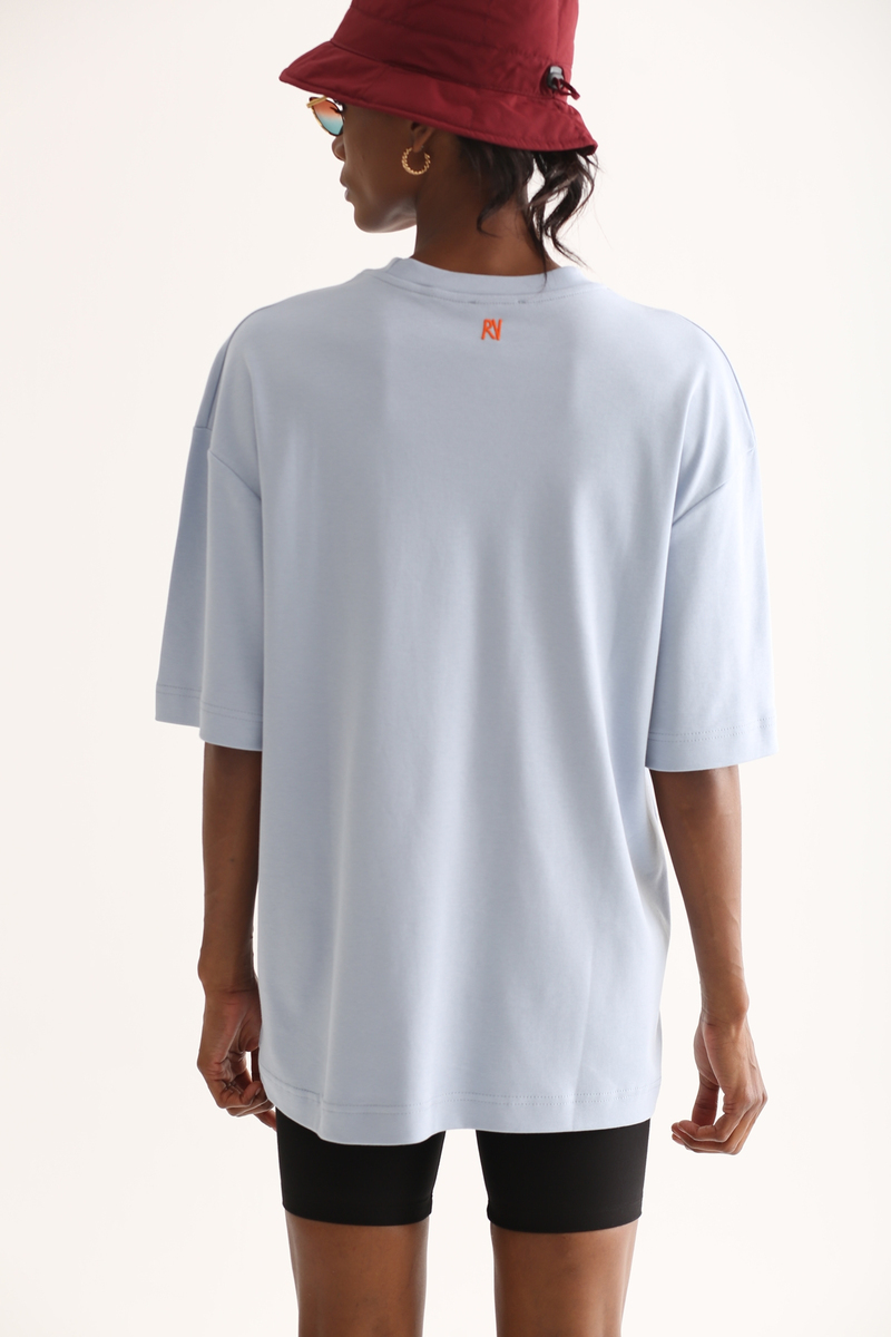 Bebe Mavi Bisiklet Yaka Basic Tshirt 