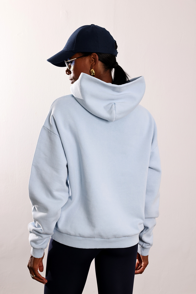 Bebe Mavi Heavens Yazılı Kapüşonlu Sweatshirt 10034