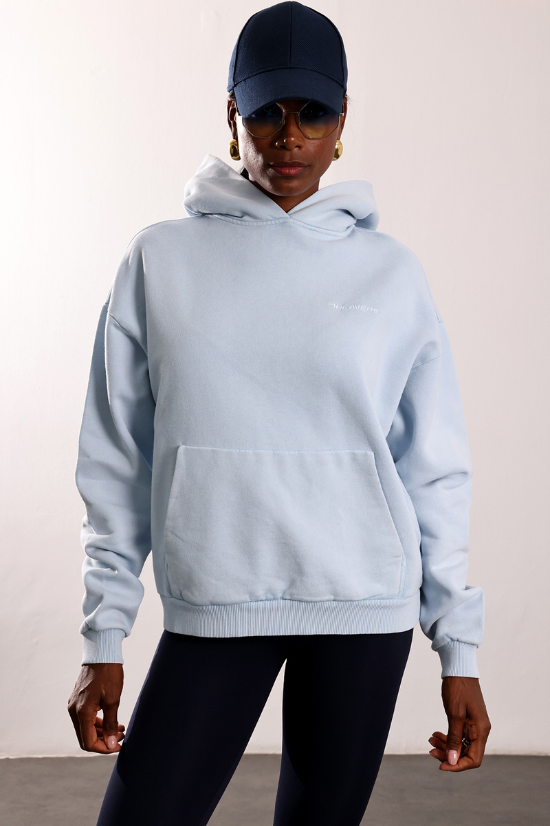 Bebe Mavi Heavens Yazılı Kapüşonlu Sweatshirt 10034
