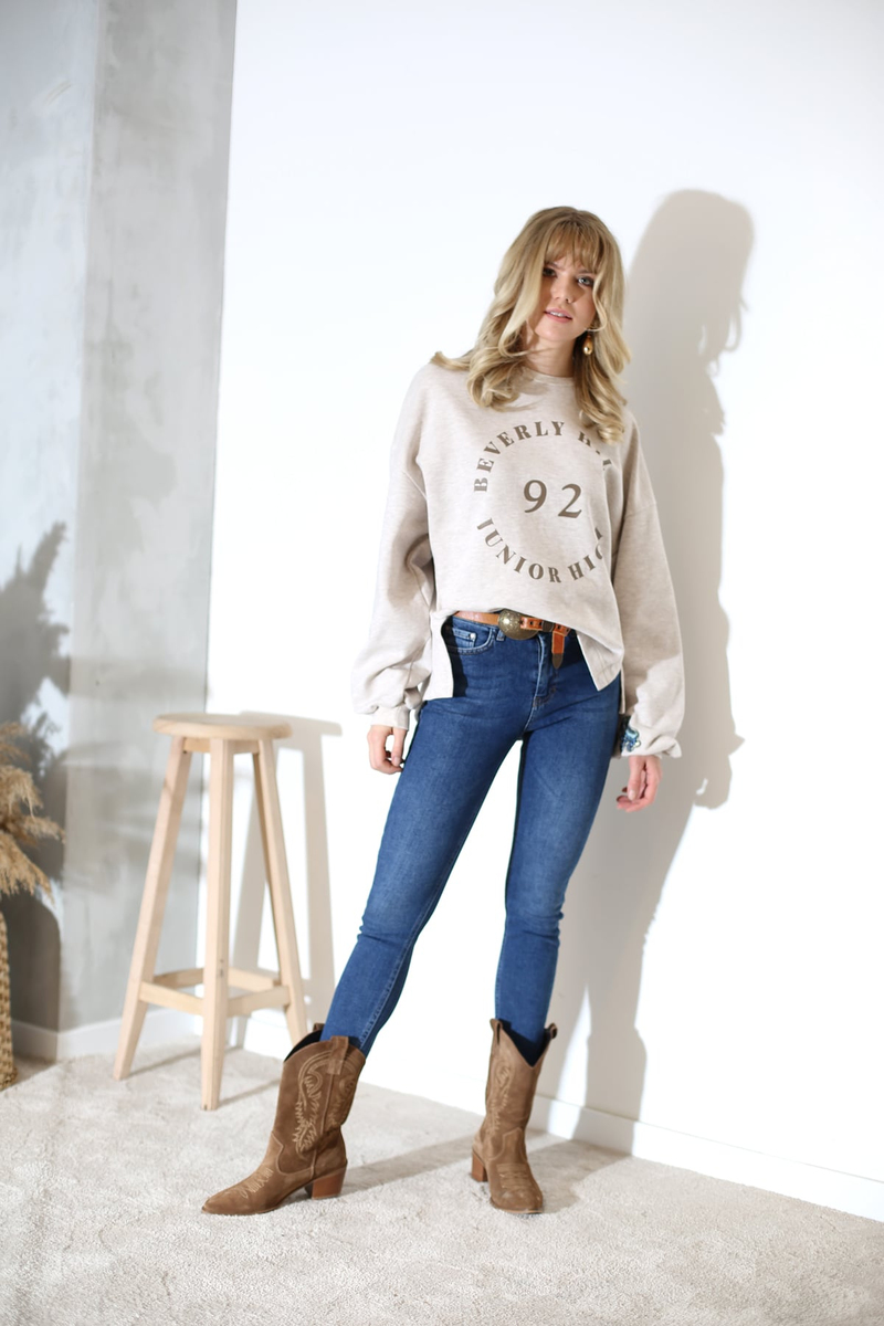 Bej Beverly Hills Sweatshirt