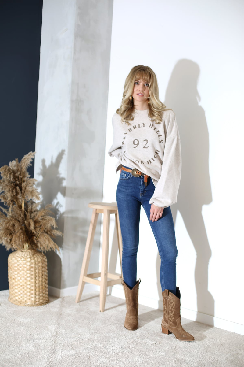 Bej Beverly Hills Sweatshirt