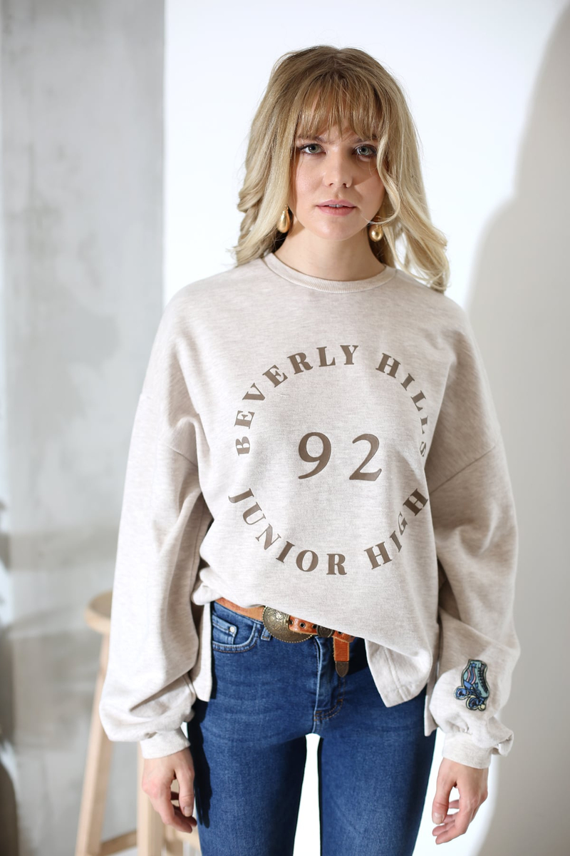 Bej Beverly Hills Sweatshirt