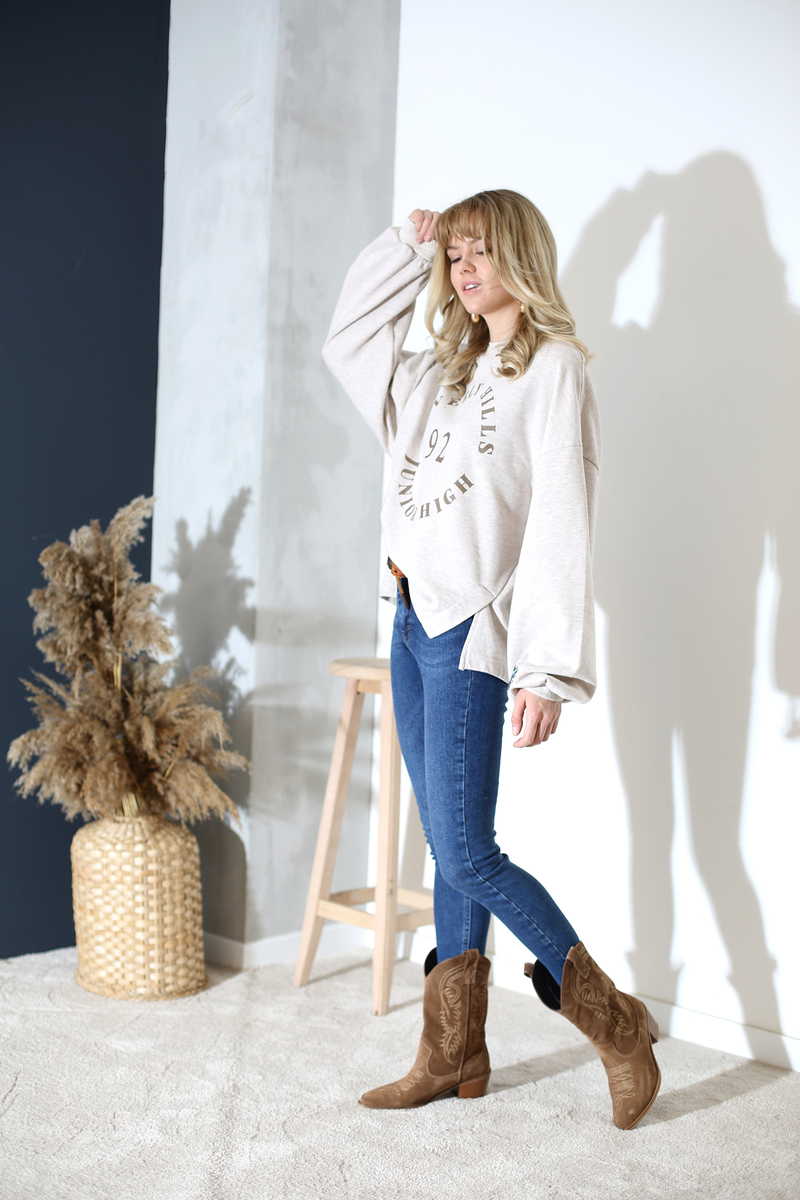 Bej Beverly Hills Sweatshirt