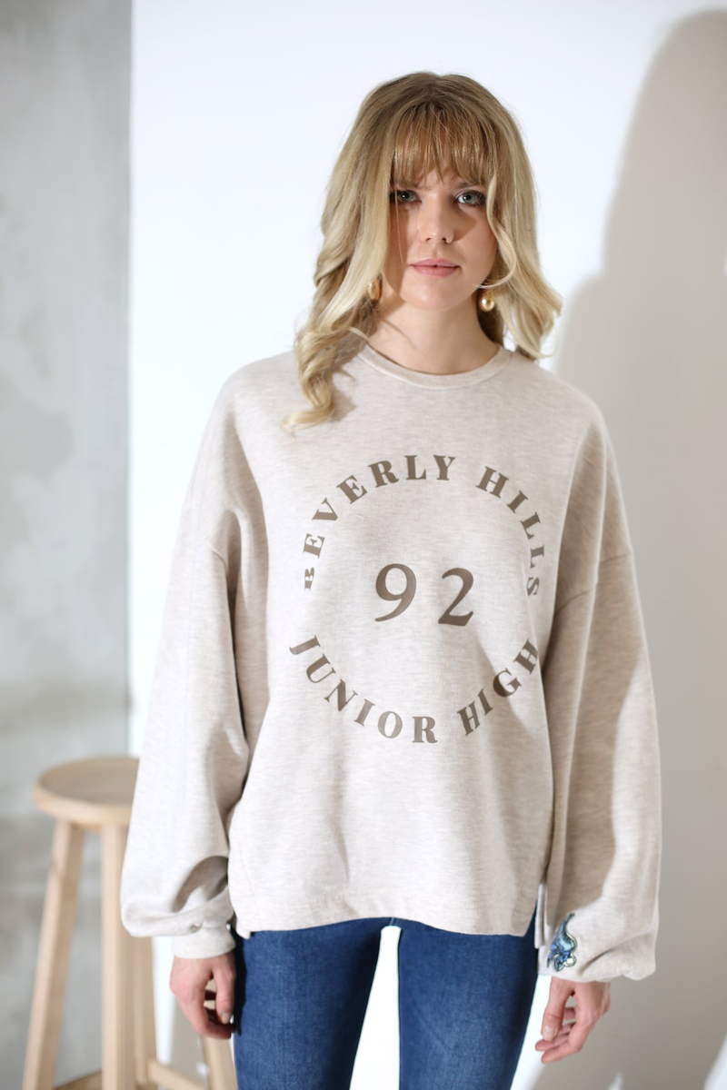Bej Beverly Hills Sweatshirt