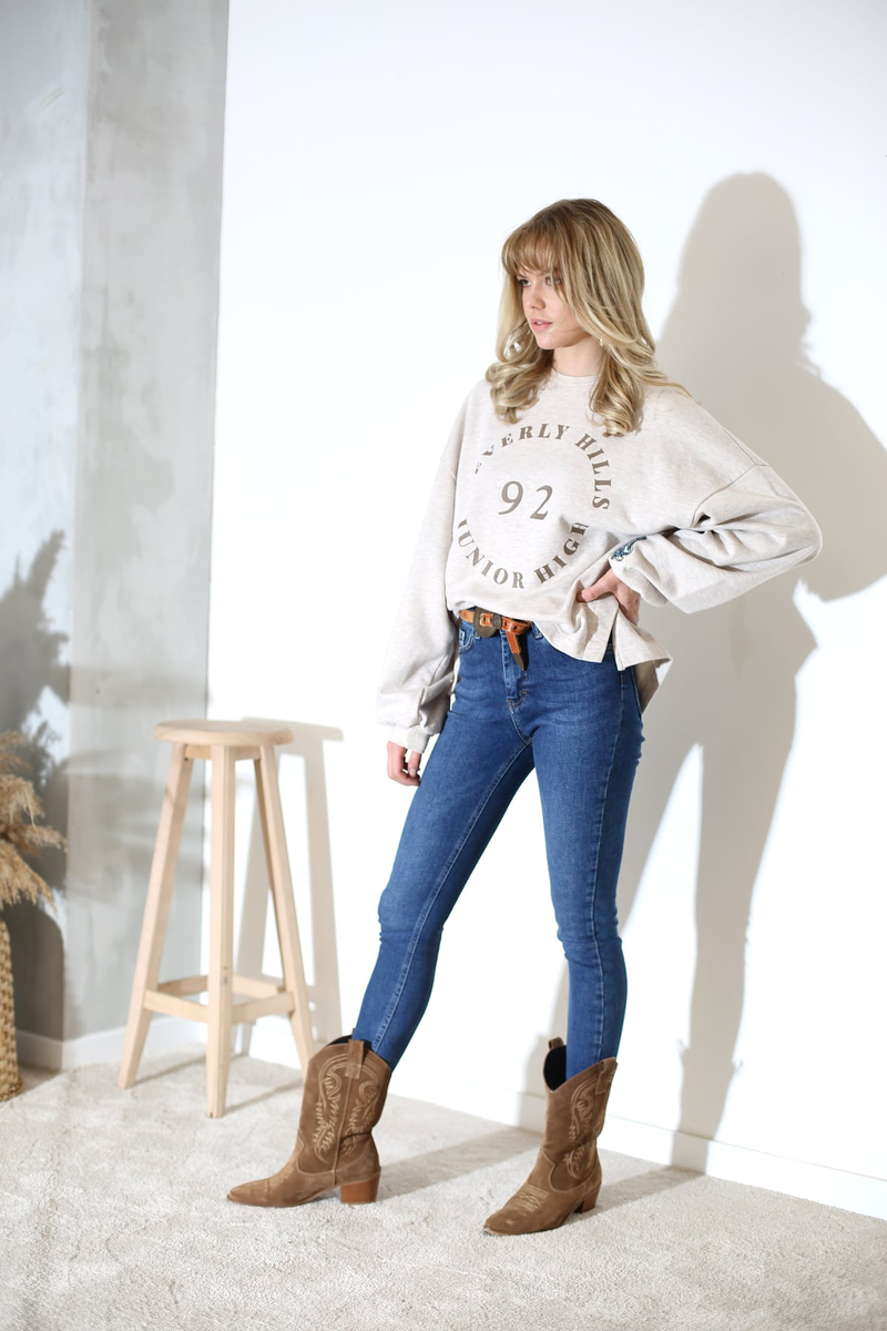 Bej Beverly Hills Sweatshirt